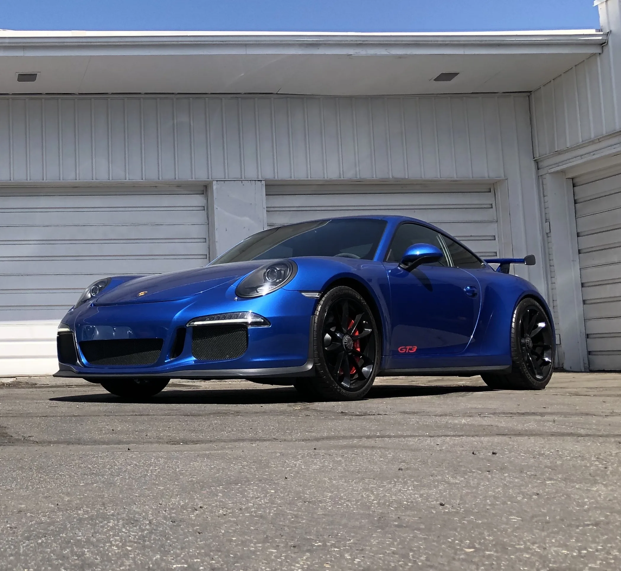 Blue Porsche 911 GT3 with paint protection film at 4s Custom in Salt Lake City.