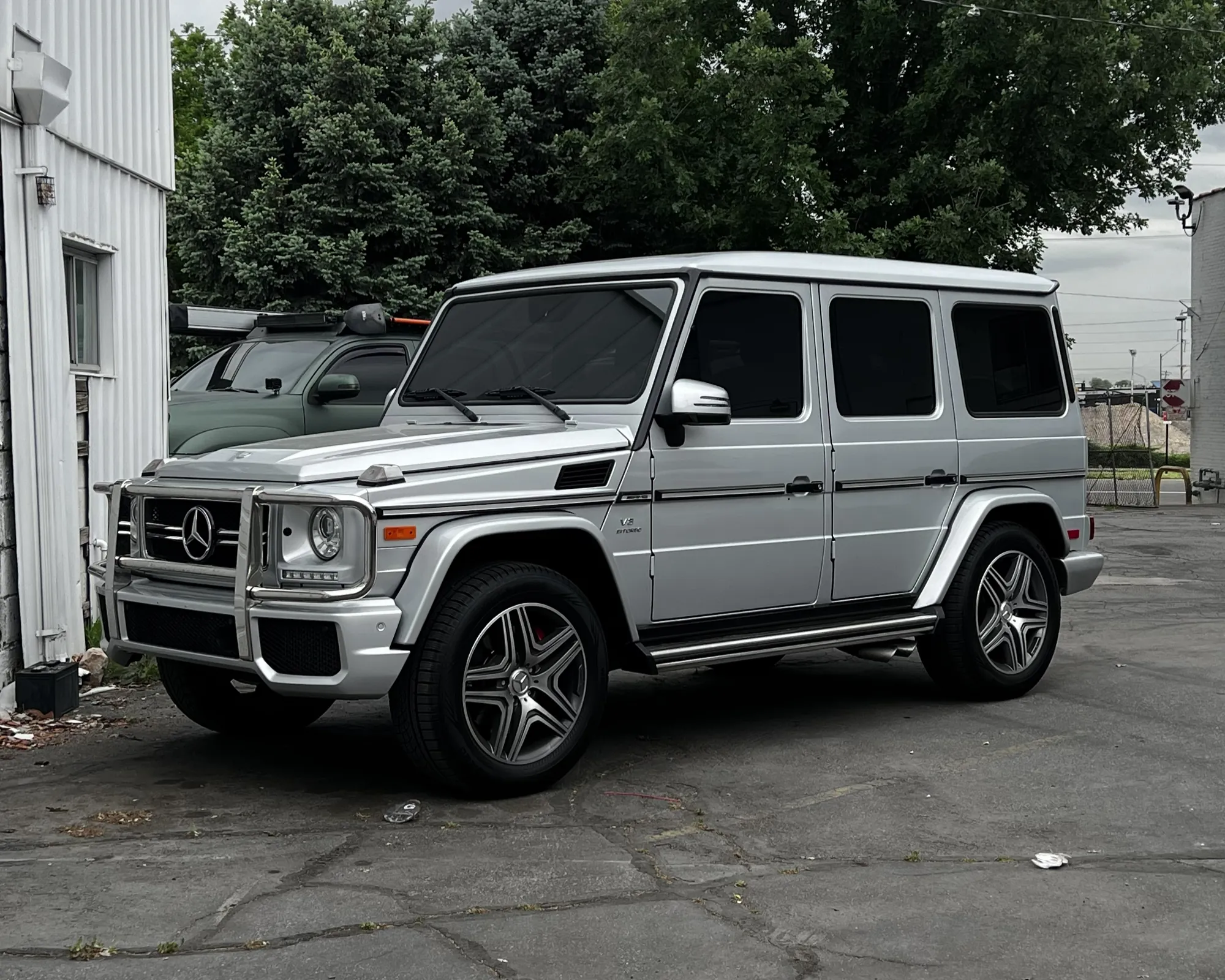 Silver Mercedes G-Wagon with SolarGard ceramic window tint at 4S Custom in Salt Lake City