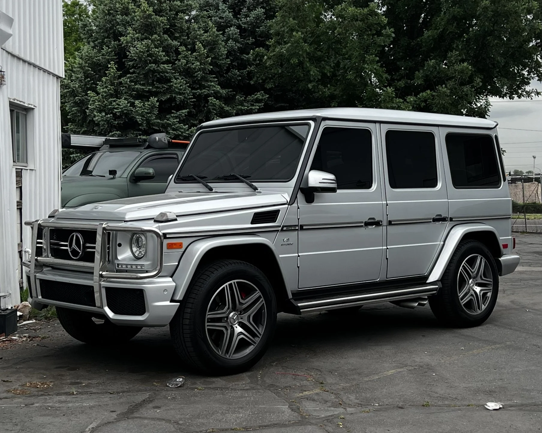 Silver Mercedes G63 AMG with SolarGard ceramic window tint at 4s Custom in Salt Lake City